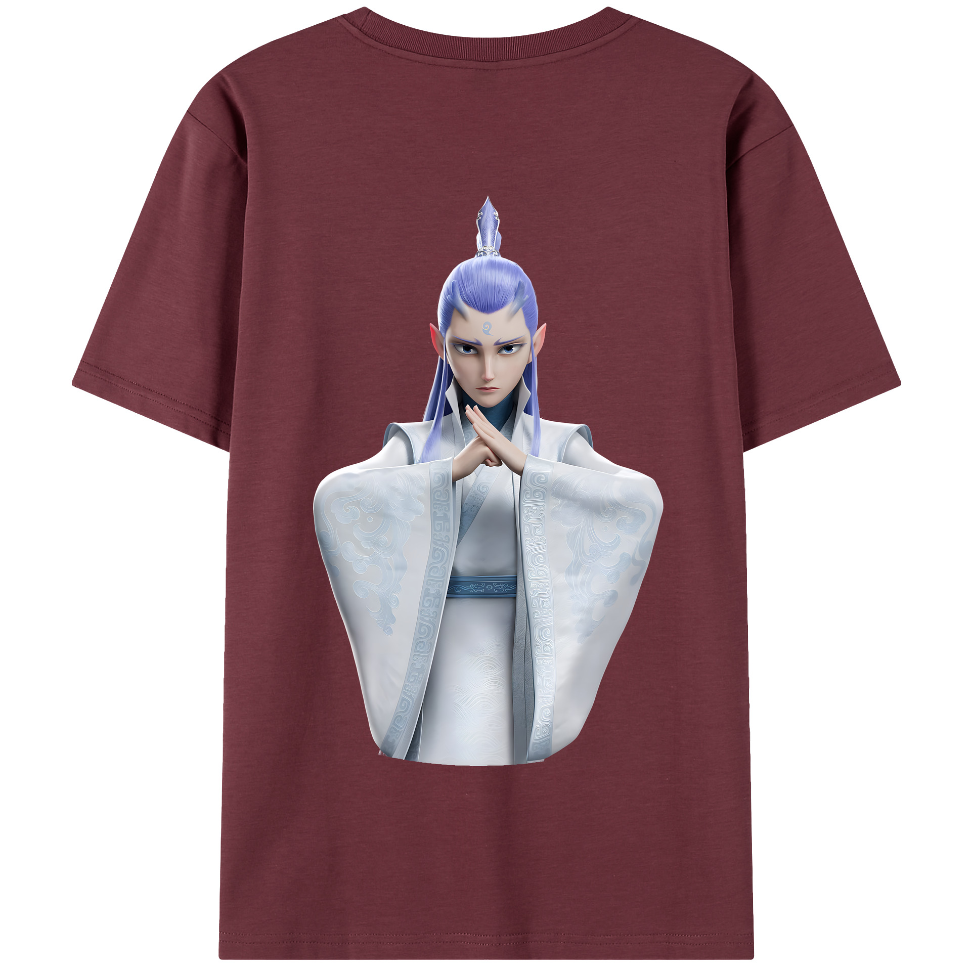 （画像用） Ne Zha 2 ナタ 魔童の大暴れ 綿100％半袖Tシャツ（背面プリント）